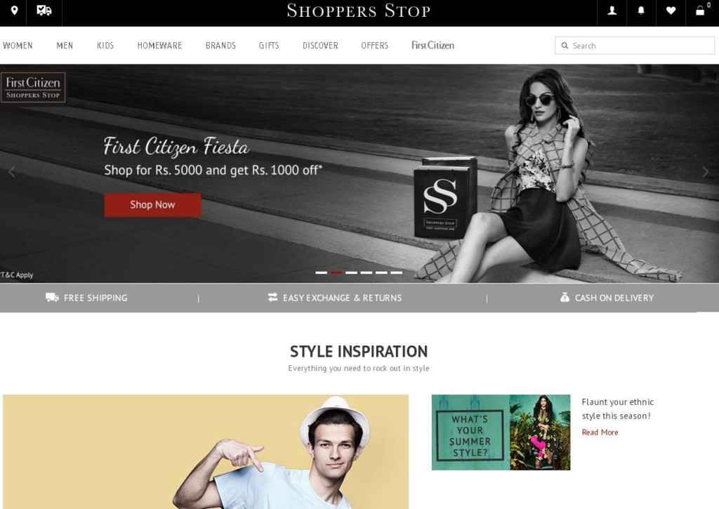 Shoppers Stop redesigned and launched a new website which is responsive across various screen sizes including mobile & tablets