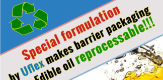 Specialized formulation by Uflex renders barrier packaging for edible-oil reprocessable