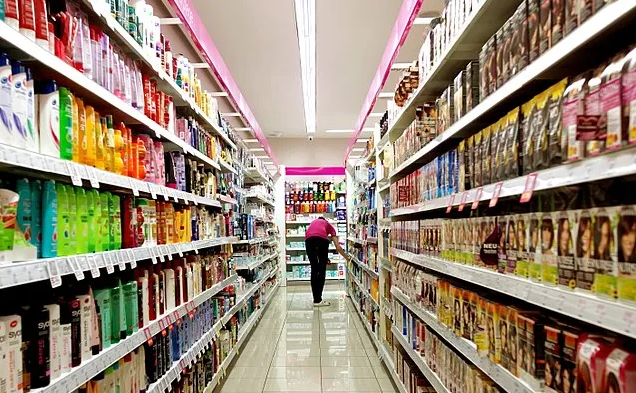 FMCG products in a supermarket