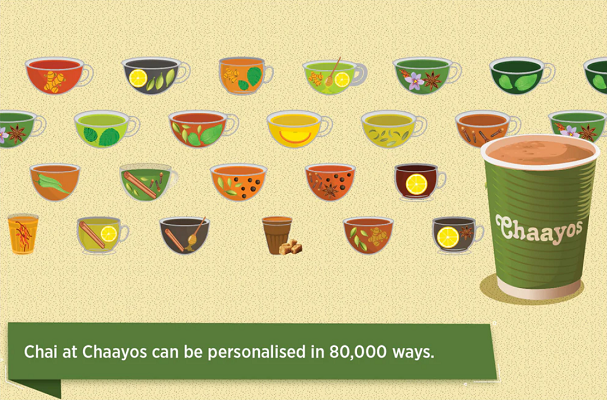 chai at Chaayos can be personalized in 80,000 ways