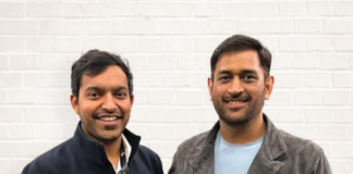 Aayush Jindal, chief executive officer of Asian Footwear with MS Dhoni